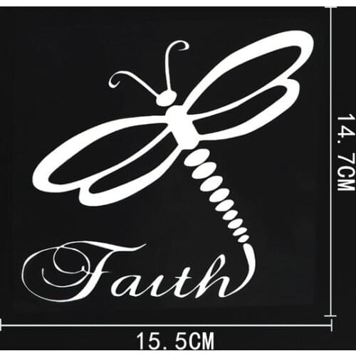 15.5CM×14.7CM Fashion Faith Graphical Vinyl Car Sticker Decal Black/Silver
