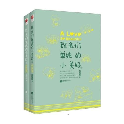 2pcs A Love So Beautiful warm love novels funny Youth literature by Zhao qianqian Chinese popular fiction novel