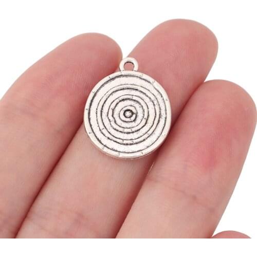 20 x Tibetan Silver Arrow Target Round Charms Pendants Beads 2 Sided for Necklace Bracelet Jewelry Making Findings 21x17mm