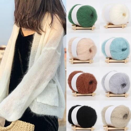 25g Mohair Knitting Yarn Crochet Sweater Bag Baby Wool Yarn DIY Scarf Shawl Clothing Hand Knitting Thin Plush Mohair Wool Yarns