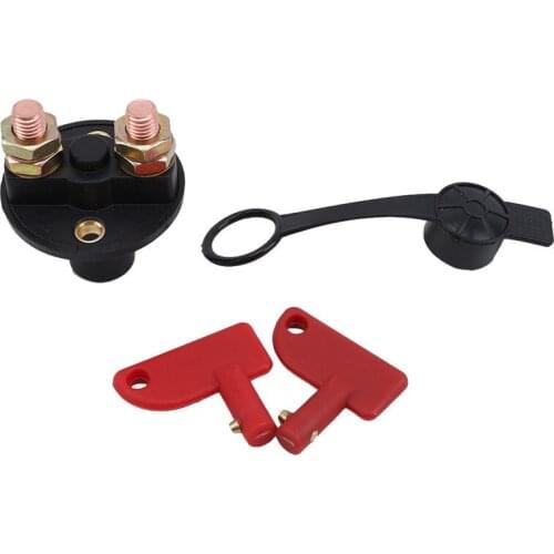 Car Truck Boat Auto Universal Battery Isolator Master Cutoff Cut Off Power Kill Switch + Key + Waterproof Covers