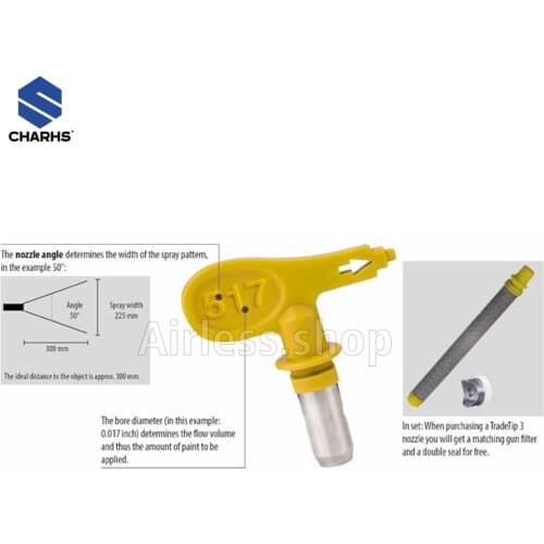 Airless TradeTip TT3-511/513/515/517/519/521 low pressure nozzle range airless spray nozzle for Low Pressure gun Airbrush Tip