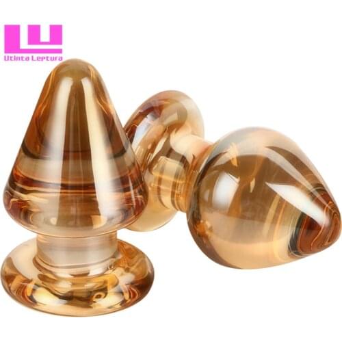 55mm Large Crystal Butt Plug Vagina Ball Big Pyrex Glass Anal Dildo Bead Fake Penis Adult MasturbateSex Toys for Women Men Gay