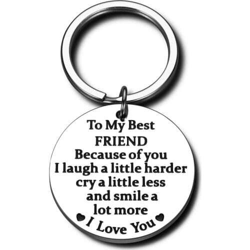 Thank You Keychain for Best Friend BFF I Love You Christmas Gift Sister My Best Friend Birthday Graduation Gift for Girls Woman