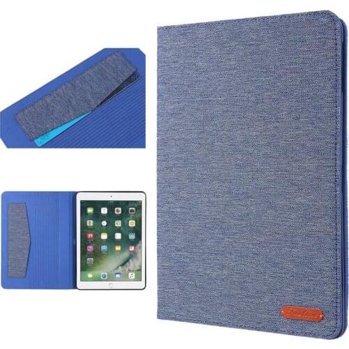 Cloth PU Leather TPU Folio Stand Smart Cover Case For Apple iPad Air / Air 2 iPad 5 6 7 8 9 9.7" Fundas with Card Solts