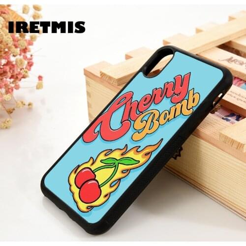 Iretmis 5 5S SE 6 6S TPU Silicone Rubber Phone Case Cover for iPhone 7 8 Plus X Xs 11 12 MINI Pro Max XR Cherry Bomb