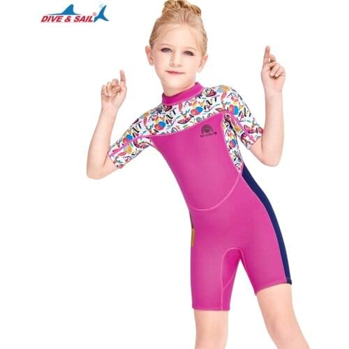 Kids Shorty Wetsuits Thermal Swimsuit, 2.5mm Neoprene Back Zip Keep Warm for Boys Girls Toddler Child Swimming,Diving,Surfing