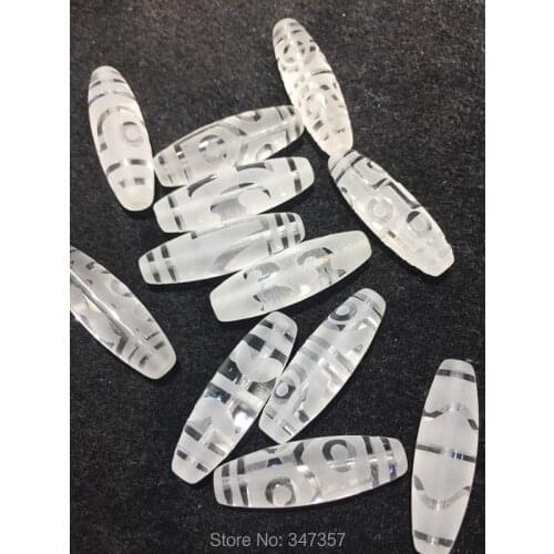 DIY Jewelry 38mm*12mm Pure Natural White Crystal Stone Tibetan 9 eyes/ 21 eyes / 6 eyes Stone Dzi beads best offer