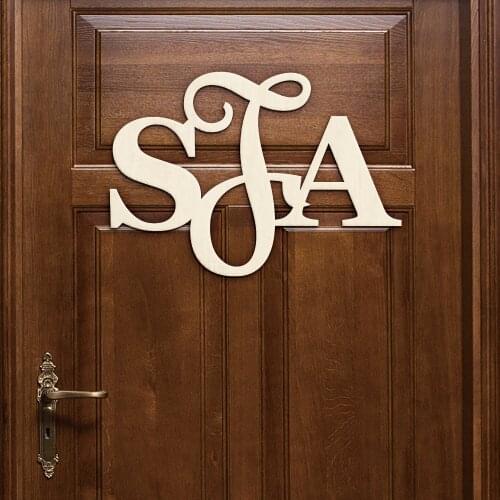 Door Hanger Monogram Door Home Decoration Christmas Gift Wreaths Wooden Wreath Front Door Room Wall Decoration