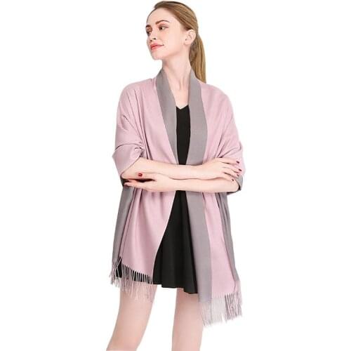 Double-sided pure pornographic couple scarf 2019 European and American matched cashmere shawl for winter warmth preservation