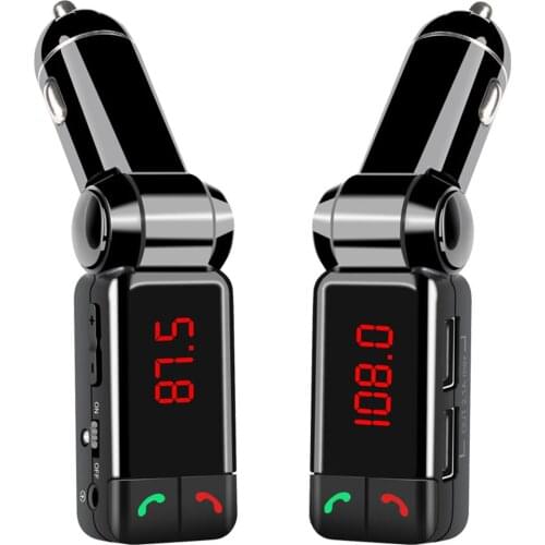 VODOOL BC06B FM Transmitter for Car Wireless Hands Free Call MP3 Player Dual USB Charger FM Radio Adapter AUX in Port