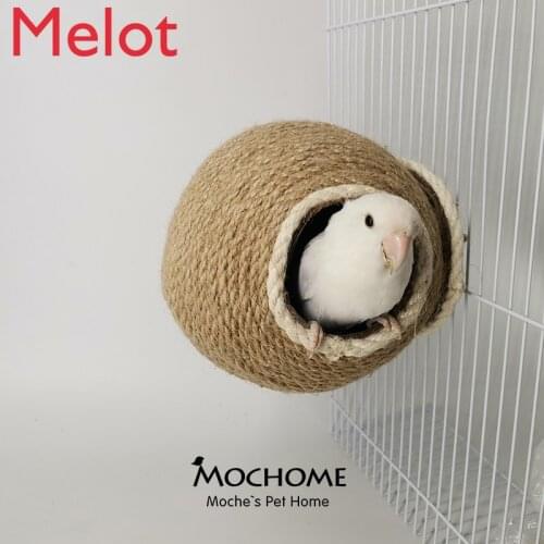 Parrot Nest Hanging Nest Bird Cage Bird Nest Peony Finch Tiger Skin Hamster Nest Bird Nest Coconut Shell Charcoal Bird Nest