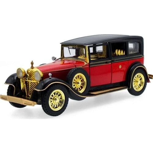 Hot 1:32 Diecast Vintage Car Models With Sound & Light Children Pull Back Toys Classic beat-up car Home decor Iron Craft