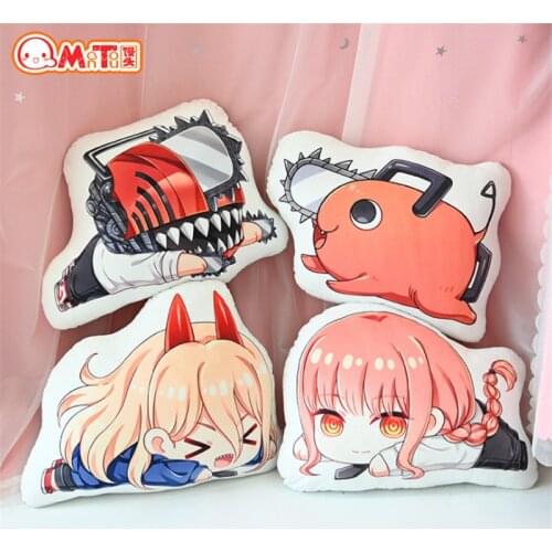 Anime Chainsaw Man Plush Pillow Doll Pochita Makima Power Cosplay Costume Kawaii Cartoon Props Accessories
