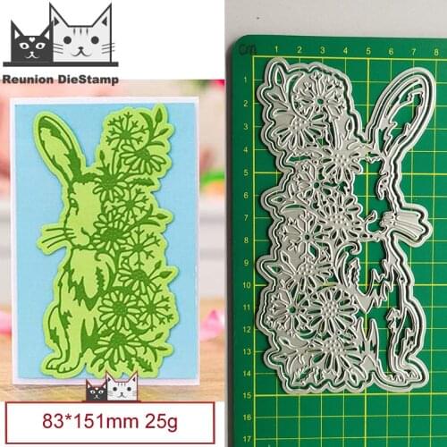 Bunny Rabbit Flower Lace Border Metal Cutting Dies Decorative Scrapbooking Steel Craft Die Cut Embossing Paper Cards Stencil New