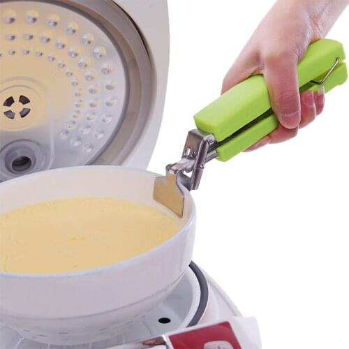 Kitchen Silicone Dish Clamp Bowl Holder Dish Clamp Pot Pan Gripper Clip Hot Dish Plate Bowl Clip Retriever Tongs Silicone Handle