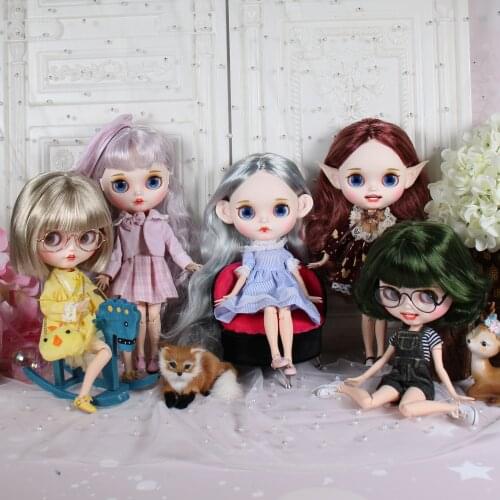 ICY DBS Blyth doll white skin and joint body smile mouth matte face, 30cm customized doll for girl gift toy special off