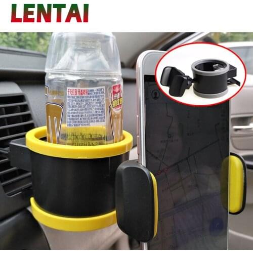 LENTAI 1PC Air outlet Car Phone Stand Water cup holder For hyundai ix35 ix25 creta Subaru Jetta Chevrolet Cruze Aveo Captiva Kia