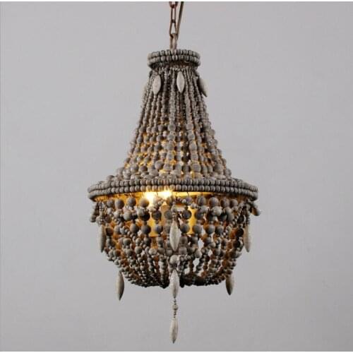 Merican chandelier creative retro old wood personality decorative hanging lamps
