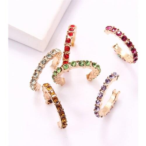 6pcs Fashion Small Ear Cuff Set Earring for Women Colorful Cubic Zirconia Clip Earring Stackable Cartilage Earring No Pierced