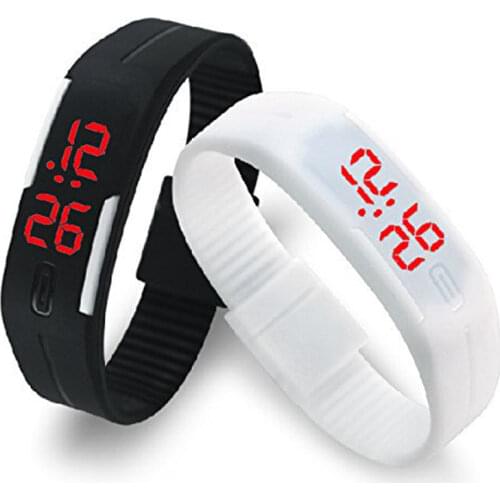 New Digital LED Watches Candy Color Silicone Rubber Touch Screen Digital Watches women men Children Bracelet Sports Wristwatch