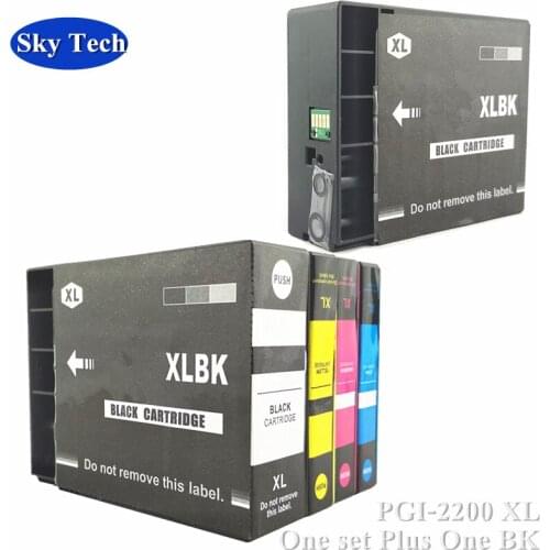 One Set Plus One BK Full Pigment Compatible cartridge For PGI2200XL PGI-2200XL , Suit For Canon MAXIFY IB4020 MB5020 MB5320 etc