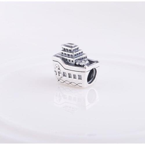 Authentic 925 Sterling Silver Travel Ship Screw Hole DIY Jewelry Findings Charm Beads, Compatible With Pandora Style Bracelet