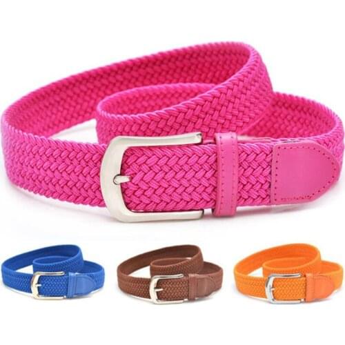 2020 New 9 Colors 3.5cm wide Men Women canvas pin buckle belts Casual elastic waistband Braided belt ceinture femme luxe BT002