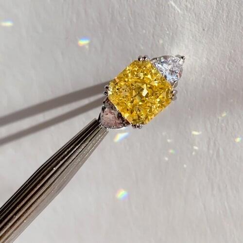 Luxury Flower cut 5ct Topaz Diamond Ring 100% Original 925 sterling silver Engagement Wedding band Rings for Women Fine Jewelry