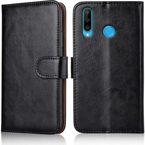 Luxury Flip Book Leather Case for Huawei Nova 4e MAR-LX2 MAR LX2 Stand Wallet Phone Bags Cover with Strap