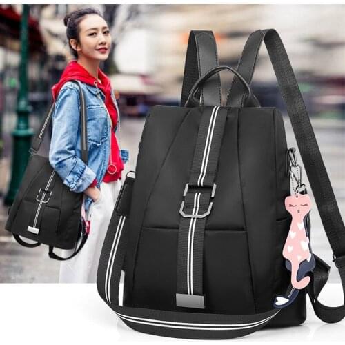 Simple Female Backpack for Women Black Nylon Rucksacks High Quality Lady Bagpack Womens Stylish Bag Ladies Waterproof Backpacks