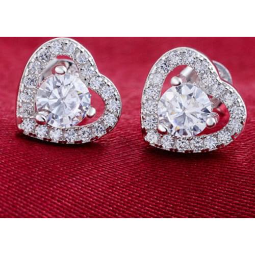 Real 925 Sterling Silver AAA Zircon stud Earring for women Brinco fashion trendy gift wedding Valentines Day jewelry E710