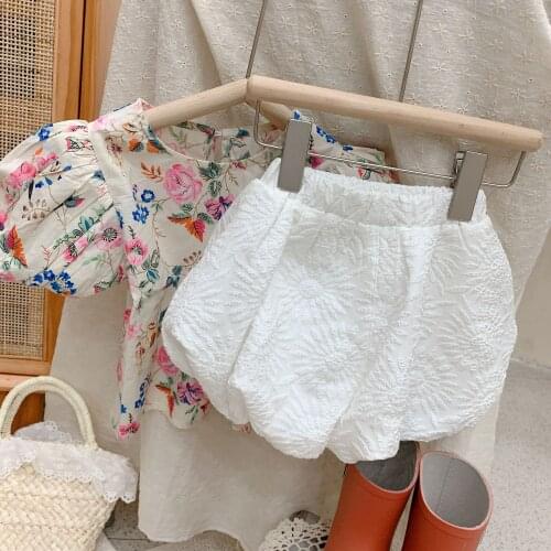 Summer New Childrens Shorts 2 3 4 5 6 7 Years Toddler Girls Fashion Jacquard Bloomers Shorts Baby Kids Girls Big PP Short Pants