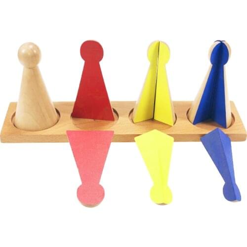 Kids Preschool Teaching Aids Montessori Math Toys Large Fraction Skittles With Tray Wooden Toys for Early Childhood Educational