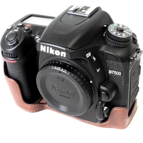 High Quality Camera Base PU Leather Half Body Camera case For Nikon D7500 With Battery Opening Camera Bag