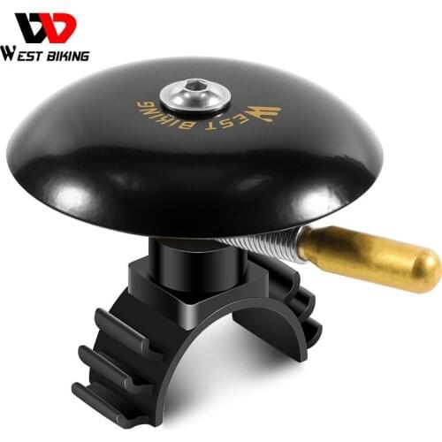 WEST BIKING Bicycle Bell Mountain Road Dead Speeding Retro Bell Horn Riding Parts Copper Bell Nylon Base Bicycle Accessories New