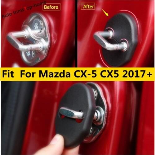 Yimaautotrims Plastic Inner Car Door Lock Protector Cover Protection Trim 4 Pcs For Mazda CX-5 CX5 2017 2018 2019 2020 2021