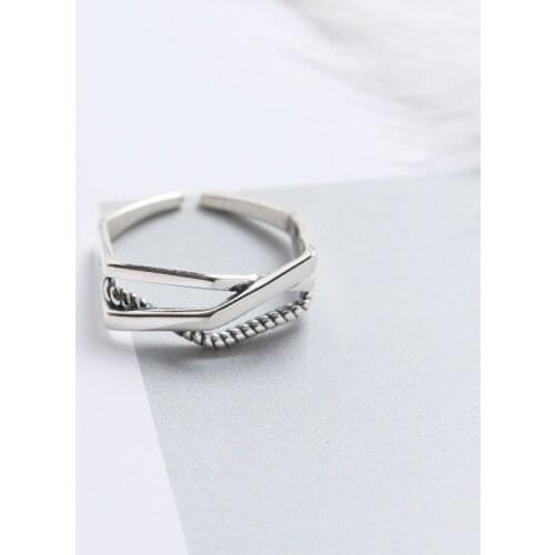 WYJZY Unique design geometric shape ladies silver ring fashion ladies sports wear style jewelry couple gift jewelry open ring
