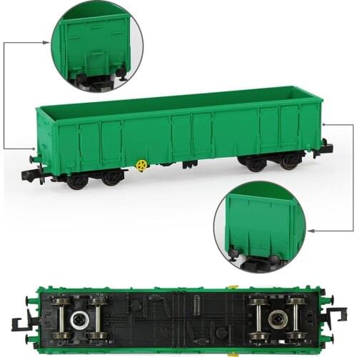 1pc/2pcs/3pcs N Scale 40ft High-side Gondola Car Green 1:160 Open Wagons Railway Model Container Carriage Freight Car C15013G