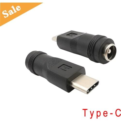 1Pcs Type-C Micro USB Connector 5.5*2.1mm DC Power Female Jack to USB Male Plug Converter For PC Device,Charger, Mobile Phone