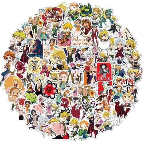 10/30/50PCS/Pack Japan Anime Seven Deadly Sins Stickers Waterproof for DIY Guitar Laptop PS4 Skateboard Kids Toys manga sticker