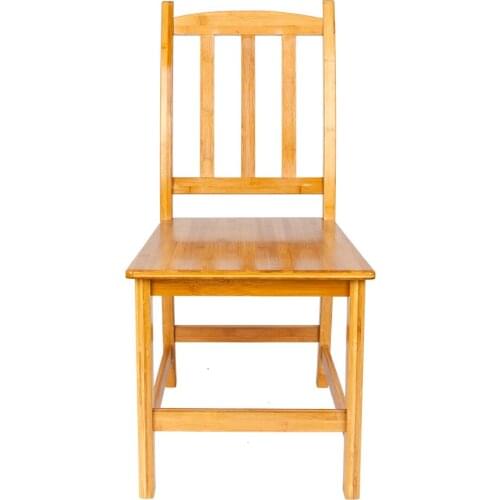 2pcs Sturdy Bamboo Dining Chairs Wood Color