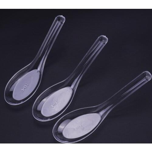 2000pcs/lot Party Wedding Supplies Disposable Plastic Tableware transparent plastic spoon Transparent Soup spoon 12cmx3.5cm