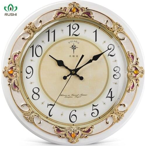 3D Large Wall Clock Vintage Living Room Wood Clocks European Style Silent Clock Creative Loft Relogio De Parede Home Decor