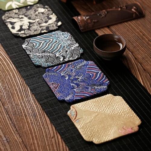 4PCS Print Kitchen Tea Towels Table Mat Placemat Drink Coasters Cloth Napkins Tea Cloth Mug Pads Cup Holder Kitchen Accessories