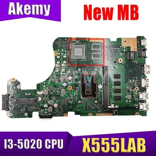 Akemy For ASUS X555LA X555LAB Laptop Motherboard X555LD REV:3.6 With i3-5020 CPU 4GB RAM DDR3L PN:60NB0650-MBAA00 69N0R9M3UA00