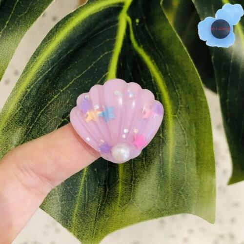 Hot Sales 1pcs Shell Pearl Shoes Accessories Garden Resin Shoe Decorations Fit Children Wristband Croc Jibz Charm