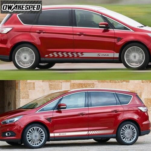 Car Styling Door Side Skirt Sticker For Ford S-max Racing Sport Styling Auto Body Decor Vinyl Decals Exterior Accessories