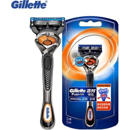 Safety Manual Razor Gillette Fusion Shaving Razors Proglide Flexball Brand 1 Holder 1 Blade Washable Beard Shaver Blades For Men