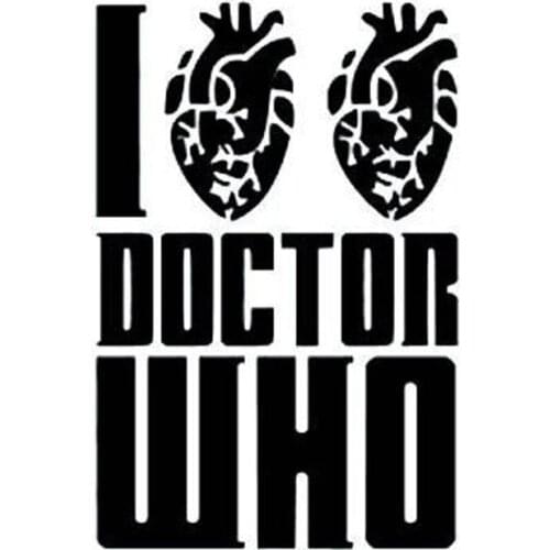 Black/Sliver I heart Doctor Who Vinyl Decal Sticker Waterproof Sticker Art Bumper Car Window Decor Pattern Text S734
